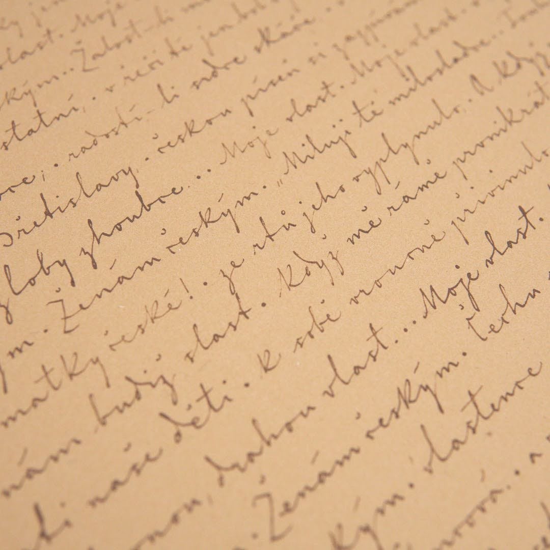 Detail řádků psaných rukopisem Boženy Němcové.