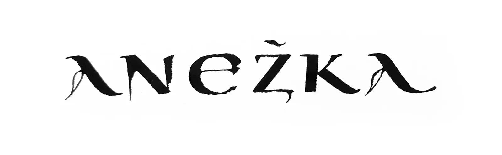 Podpis Anežky psaný unciálou