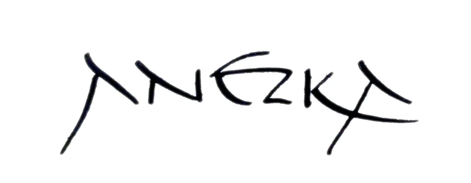 Podpis Anežky římskou kurzívou
